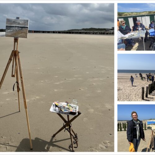 Strand schilderen alla prima met olieverf