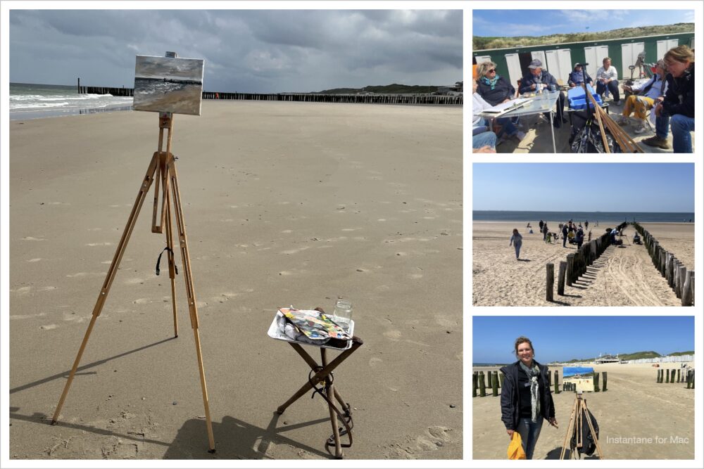 Strand schilderen alla prima met olieverf